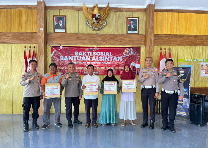 Wujud Kepedulian Jelang HUT Bhayangkara ke-80, Polres Gresik Bantu Petani di Panceng dengan Alsintan