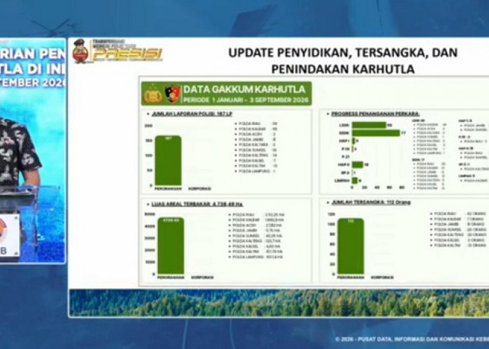 Polri Tetapkan 112 Tersangka Kasus Karhutla, Luas Area Terbakar Capai 4.738 Hektare