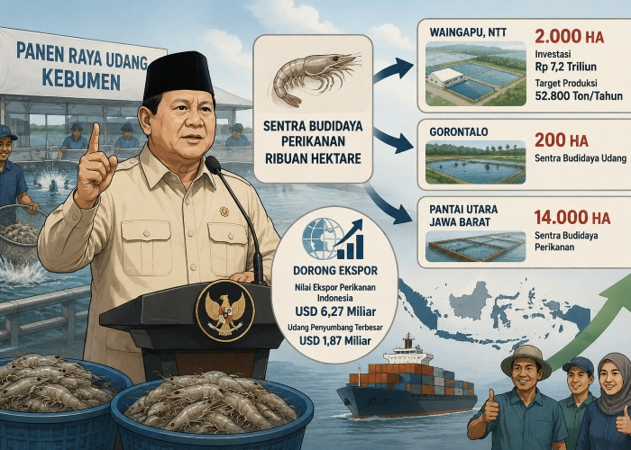 Presiden Prabowo Siapkan Sentra Budidaya Perikanan Ribuan Hektare untuk Dorong Ekspor di Kebumen