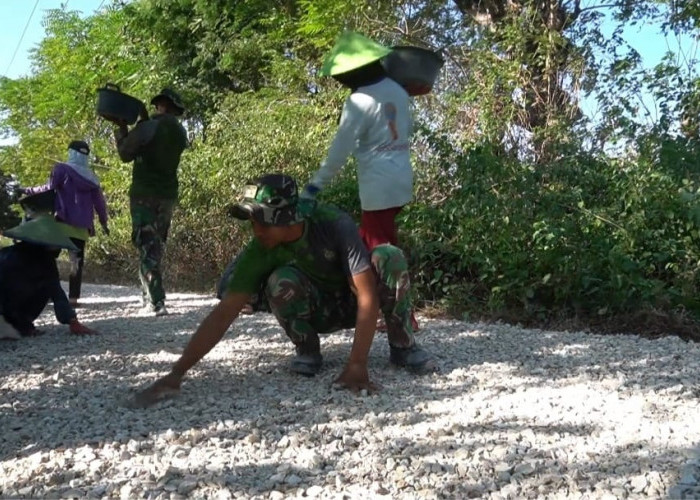 Satgas TMMD Rampungkan Pembangunan Jalan Lapen di Buddi