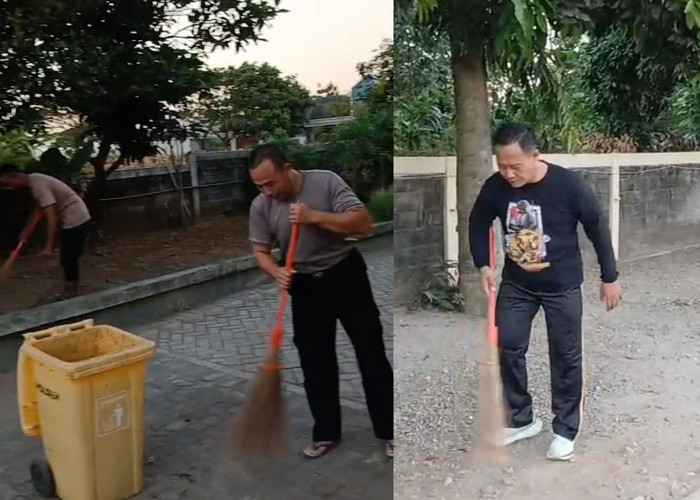 Kapolsek Plemahan Pimpin Kerja Bakti Bersihkan Mako Polsek Kediri