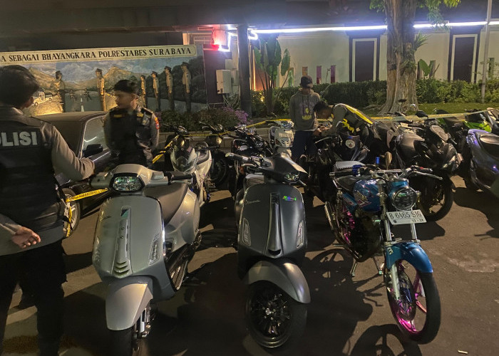 Tim Jogoboyo Polrestabes Surabaya Panen Barang Bukti, Sita 33 Motor Spek Balap Liar