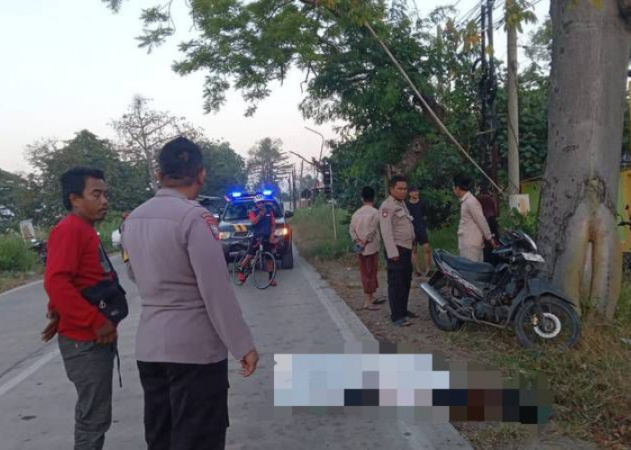 Diduga Serangan Jantung, Pengendara Motor Oleng dan Tewas Terjatuh di Cerme Gresik