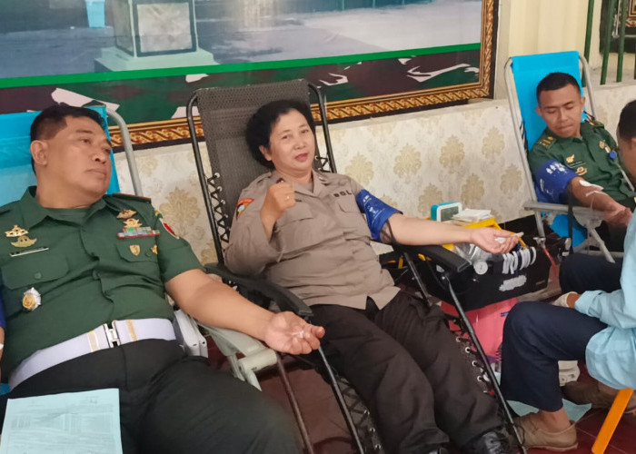 Sambut Hari Juang TNI AD dan HUT Kodam V/Brawijaya, TNI-Polri dan Persit Jember Kompak Donor Darah