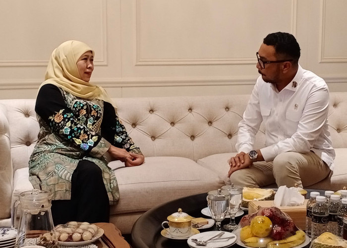 Khofifah Bahas Pengembangan Area Majapahit di Trowulan Bersama Wamen Kebudayaan RI