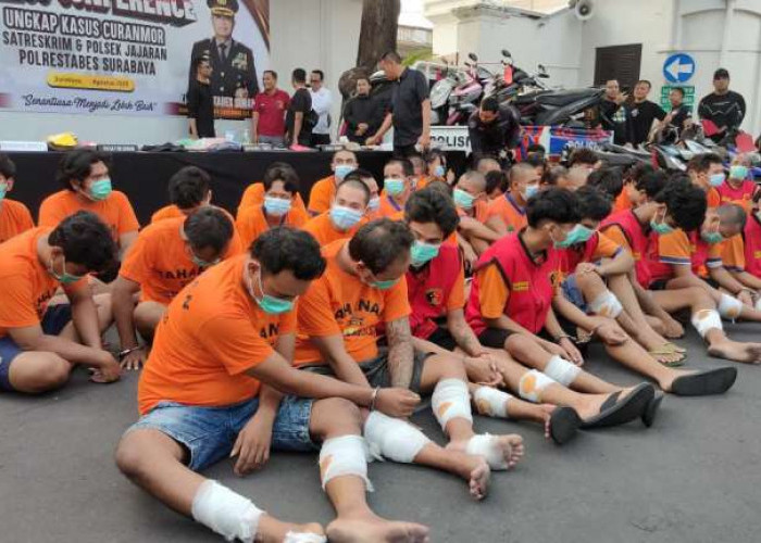 Polrestabes Surabaya Bekuk Puluhan Pelaku Curanmor, Didominasi Rusak Rumah Kunci Motor