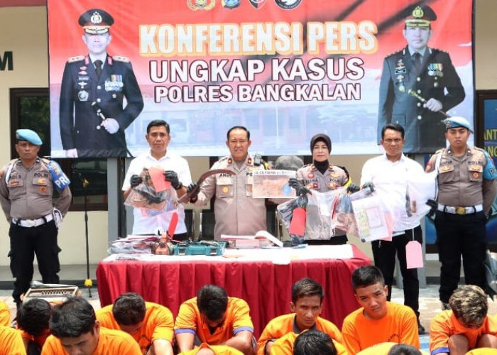 Satreskrim Polres Bangkalan Bekuk 18 Tersangka dari 16 Kasus Tindak Kejahatan