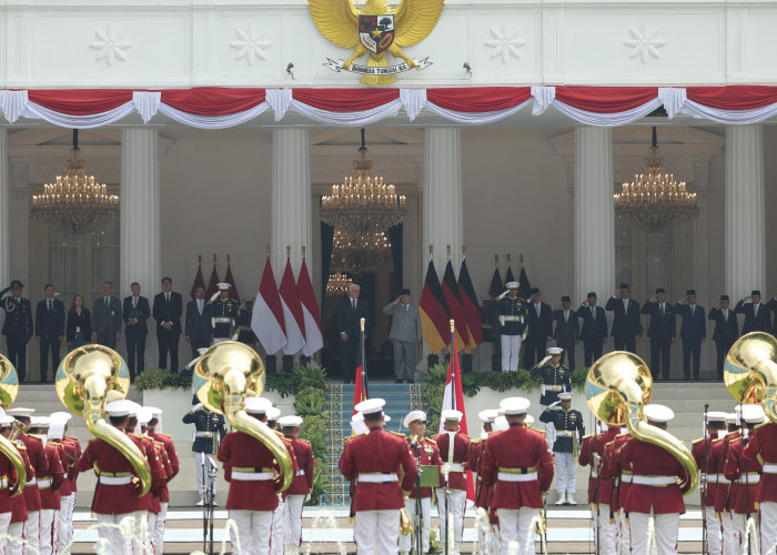 Presiden Prabowo Sambut Kedatangan Presiden Jerman Steinmeier dengan Upacara Kenegaraan dan 120 Pasukan Berkud