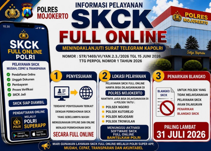 Pelayanan SKCK Polres Mojokerto Beralih Full Online, Daftar Lewat Polri SuperApp Mulai Diterapkan