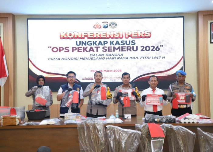 Ops Pekat Semeru, Polres Kediri Ungkap 142 Kasus dari Miras Ilegal hingga Ganja