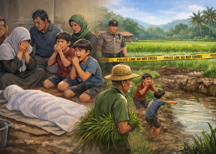 Bocah 10 Tahun di Situbondo Tewas Tenggelam di Kubangan Air Area Persawahan