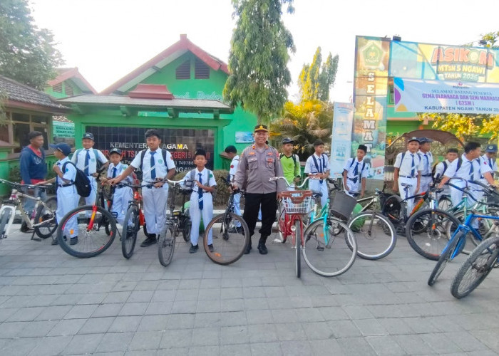 Cegah Pelajar Bawa Motor, Polres Ngawi Galakkan Gowes Go To School