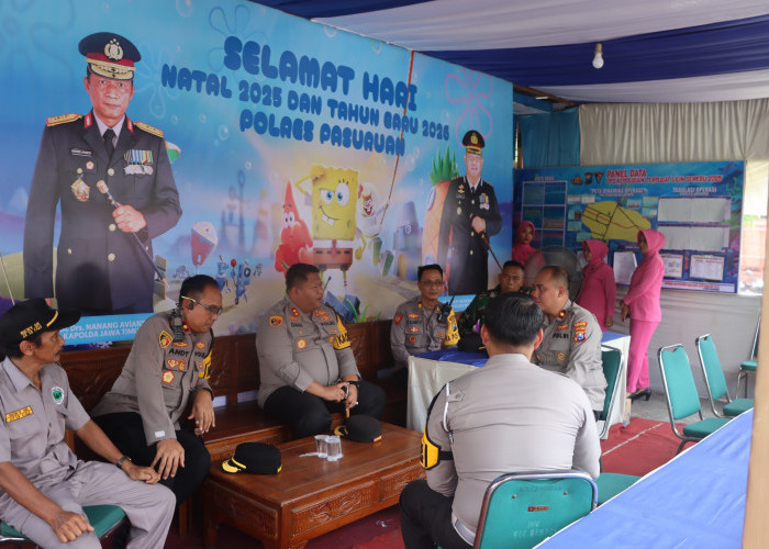 Kunjungi Pos Pam, Kapolres Pasuruan Minta Tingkatkan Keamanan dan Pelayanan Humanis Hadapi Libur Nataru