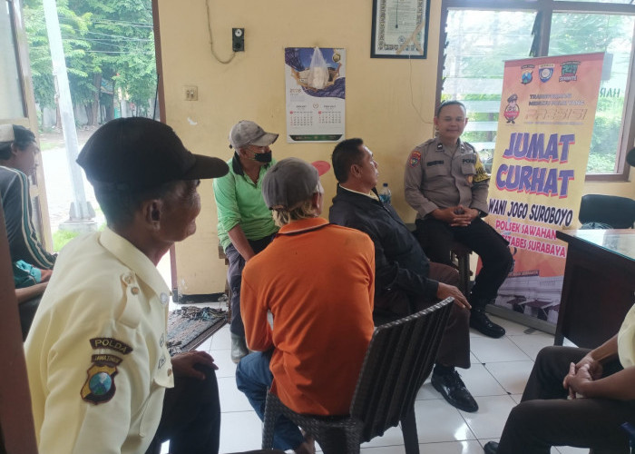 Polsek Sawahan Gelar Jumat Curhat di Kelurahan Pakis Ingatkan Waspada 3C hingga Sosialisasi Bazar BB Gratis