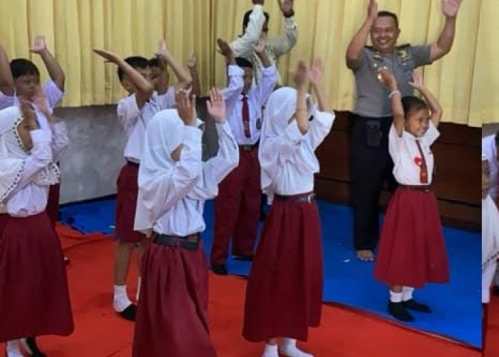 Tanamkan Nilai Religi dan Kebugaran, Polisi Ajak Siswa SD Kemala Bhayangkari Senam dan Hafalkan Al-Qur'an