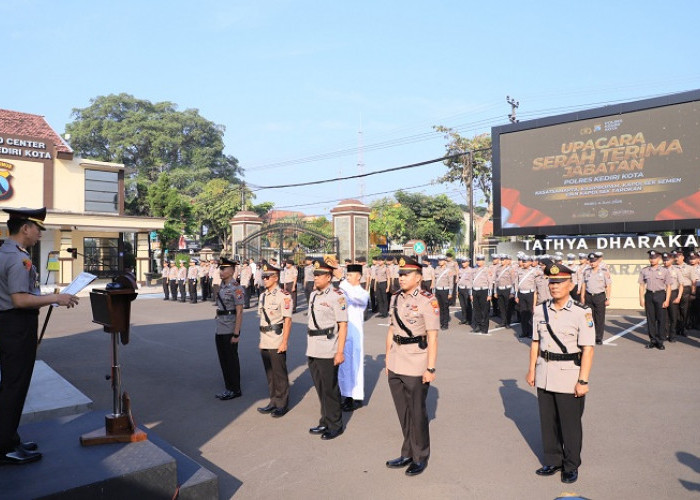 Sertijab Pejabat Polres Kediri Kota, Kapolres Tekankan Integritas dan Akuntabilitas