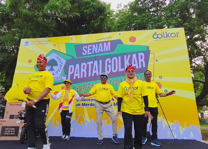 Menuju Sukses Pilkada di Kota Malang, Ribuan Orang Semarakkan Senam Partai Golkar 