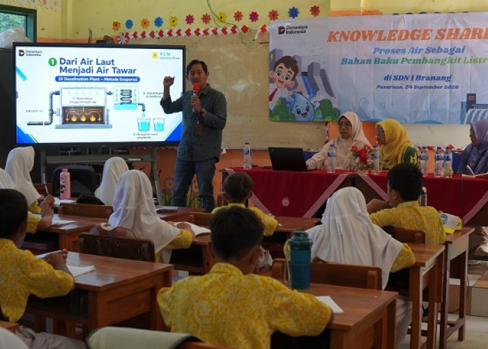 PLN Indonesia Power Kenalkan Proses Air Laut Jadi Air Demin kepada Siswa SDN 1 Branang Pasuruan
