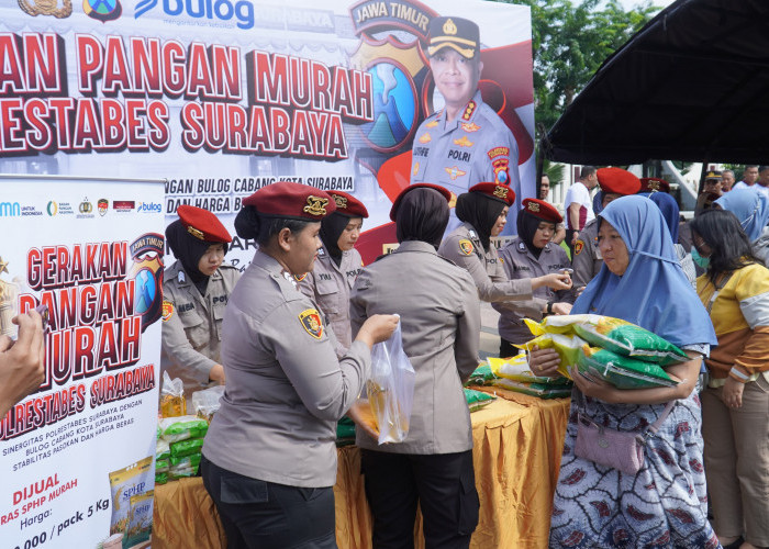 Gerakan Pangan Murah, Komitmen Polrestabes Surabaya Stabilkan Harga dan Menjamin Ketersedian Beras
