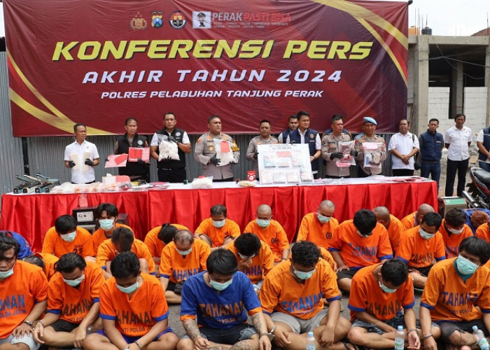 Sepanjang Tahun 2024, Polres Pelabuhan Tanjung Perak  Berhasil Ungkap 1.162 Kasus Kriminal