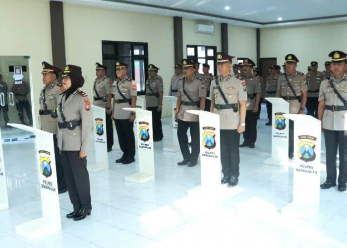 Kapolres Bangkalan Pimpin Sertijab, Jabatan Sejumlah PJU Dirotasi 