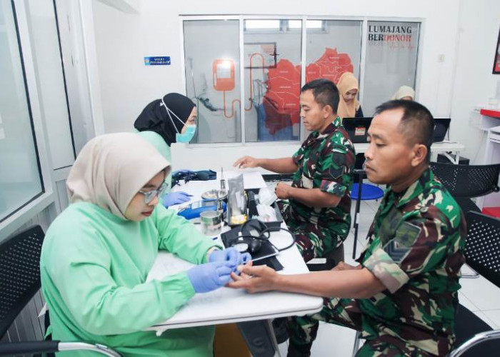 Bakti Teritorial Prima, Kodim 0821/Lumajang Gelar Donor Darah HUT Ke-80 TNI