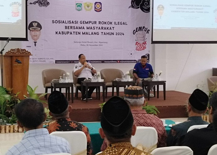 Sosialisasi Gempur Rokok Ilegal, Satpol PP Kabupaten Malang Sebut Peredaran Rokok Putihan Sudah Merata