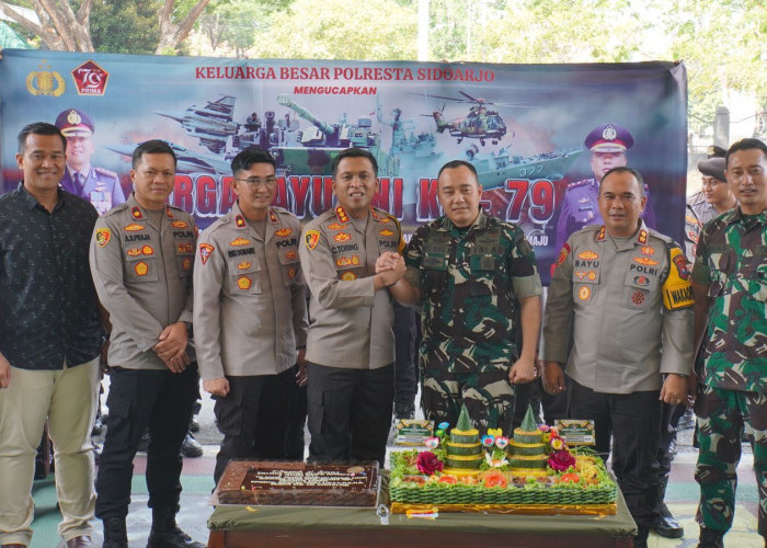 Kapolresta Sidoarjo Kunjungan ke Mako TNI di HUT ke-79, Bukti Sinergitas TNI dan Polri di Kota Delta