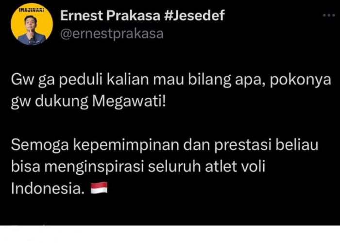 Unggah Dukungan untuk Megawati, Instagram Komedian Ernest Banjir Like dan Komentar