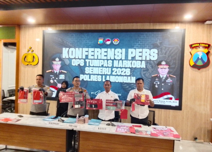 Operasi Tumpas Narkoba Semeru 2026, Polres Lamongan Amankan 15 Tersangka dan 32 Gram Sabu