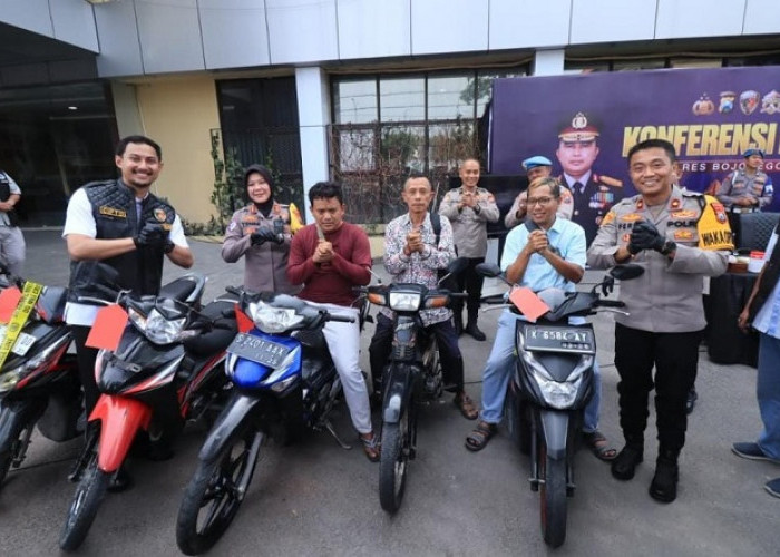 Polres Bojonegoro Kembalikan Tiga Motor Korban Curanmor Secara Gratis