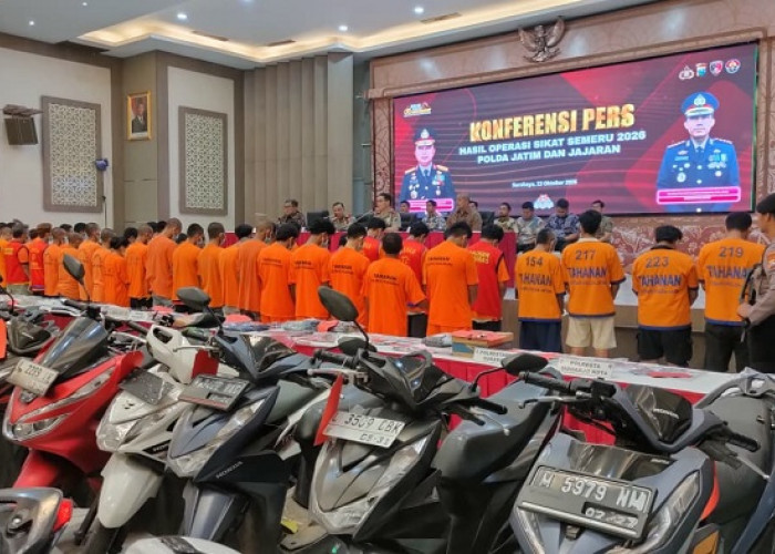 Operasi Sikat Semeru 2026, Polda Jatim Bekuk 1.212 Pelaku Kejahatan dalam 12 Hari