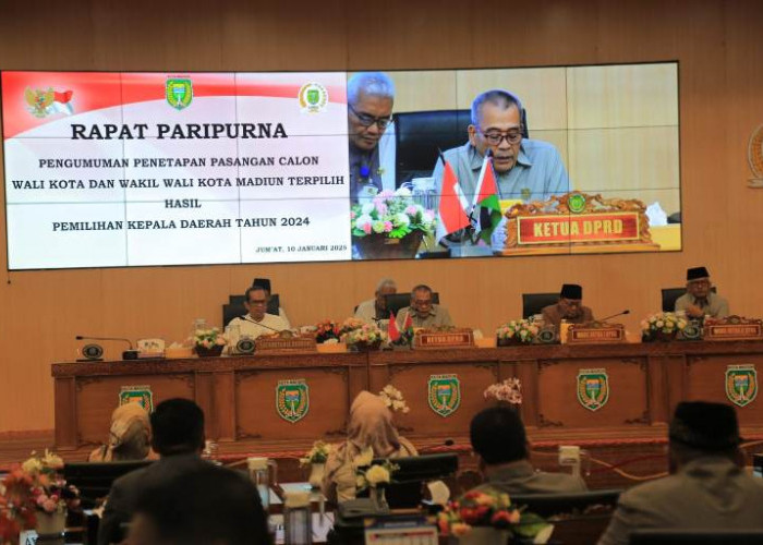 DPRD Kota Madiun Resmi Umumkan Wali Kota dan Wakil Wali Kota Terpilih Melalui Rapat Paripurna