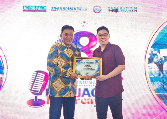 Ketua PBSI Jatim Toni Wahyudi Sabet Penghargaan Spesial di HUT Ke-8 Memorandum Online