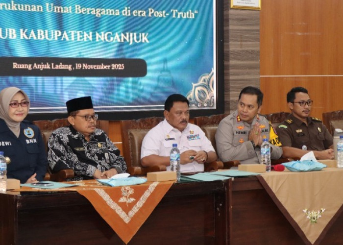 Kapolres Nganjuk Hadiri FGD FKUB Bahas Tantangan Kerukunan Umat Beragama Era Post Truth