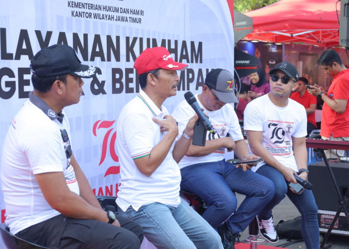 Antusiasme Masyarakat pada Pelayanan Kemenkumham Bergerak dan Berdampak di Taman Bungkul Surabaya