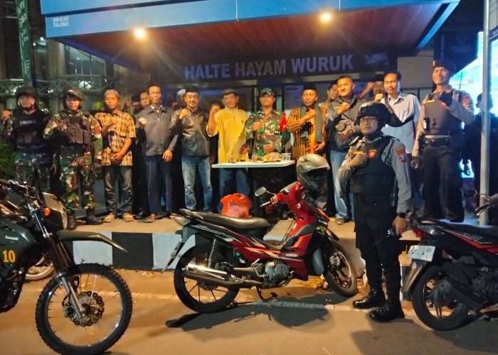 Jaga Stabilitas Keamanan, Polri dan TNI di Kota Kediri Berkolaborasi Adakan Patroli Skala Besar