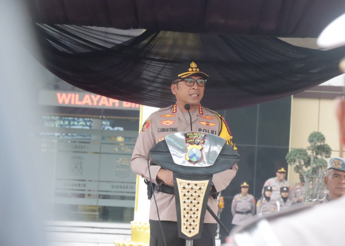 Polresta Sidoarjo Gelar Apel Siaga Malam Takbir Idulfitri 1447 Hijriah
