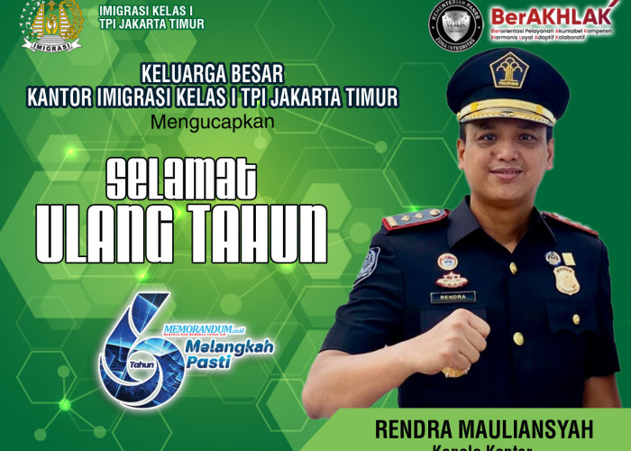 Kepala Kantor Imigrasi Kelas I TPI Jakarta Timur, Rendra Mauliansyah Doakan Kesuksesan untuk Memorandum