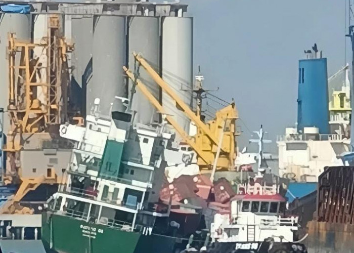 KM Pasifik 88 Terguling di Dermaga Jamrud Selatan, Muatan Kontainer Tumpah ke Laut