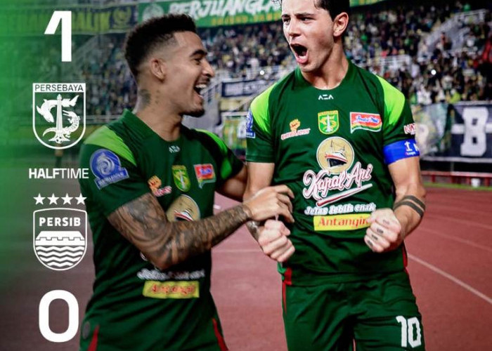Babak Pertama, Gol Bruno Moreira Bawa Persebaya Unggul 1-0 atas Persib
