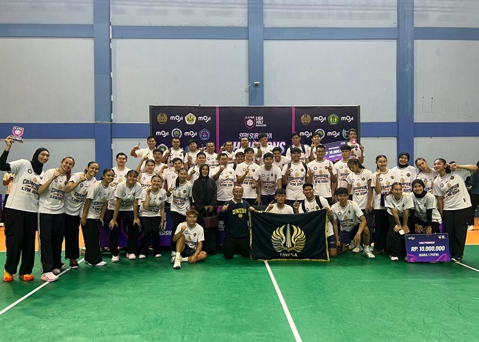 Unesa Kawinkan Gelar Juara LVM 2026 Seri Surabaya, Tim Putra dan Putri Menang 3-0