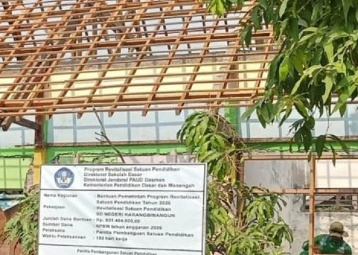 Anggaran Revitalisasi SDN Karangbinangun Lamongan Rp831 Juta Disoal, Pekerjaan Diduga Diborongkan