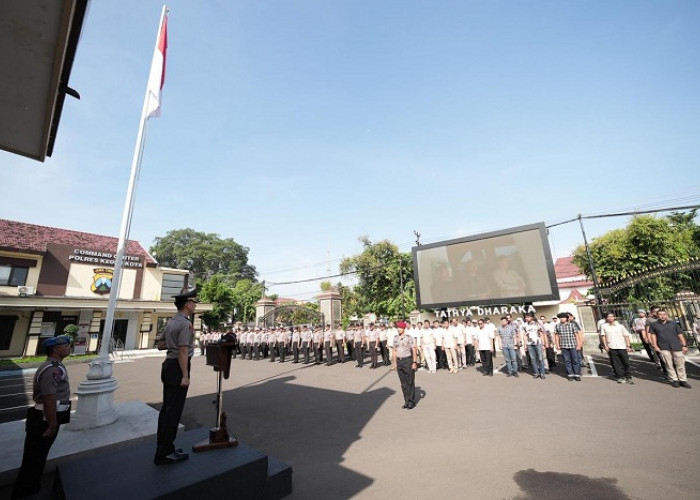 Pimpin Apel Pagi Anggota, Kapolres Kediri Kota Tekankan Tugas Ikhlas dan Profesional