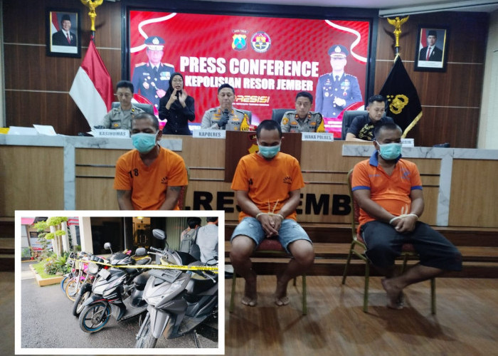 Polres Jember Bongkar Sindikat Penadah Curanmor, Sita 6 Unit Motor
