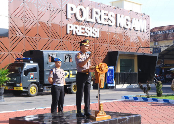 Pimpin Apel Pagi, Kapolres Ngawi Tekankan Disiplin dan Respons Cepat Aduan Masyarakat