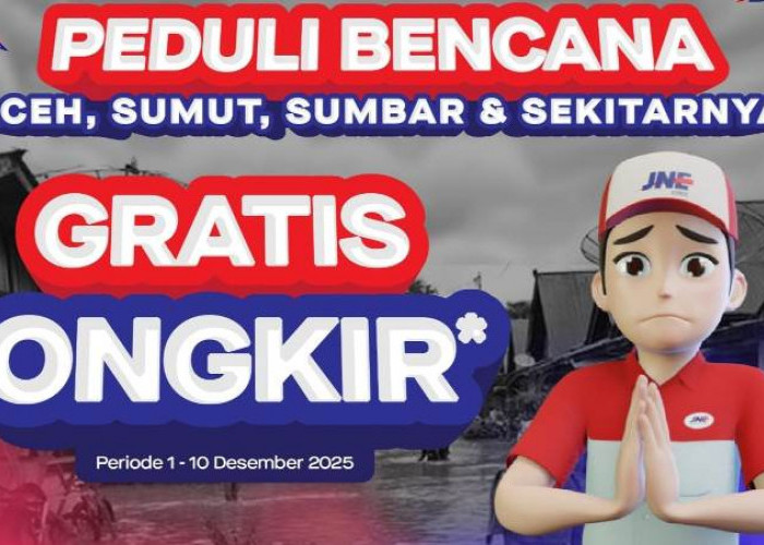 JNE Gratiskan Ongkir ke Aceh, Sumbar, dan Sumut 