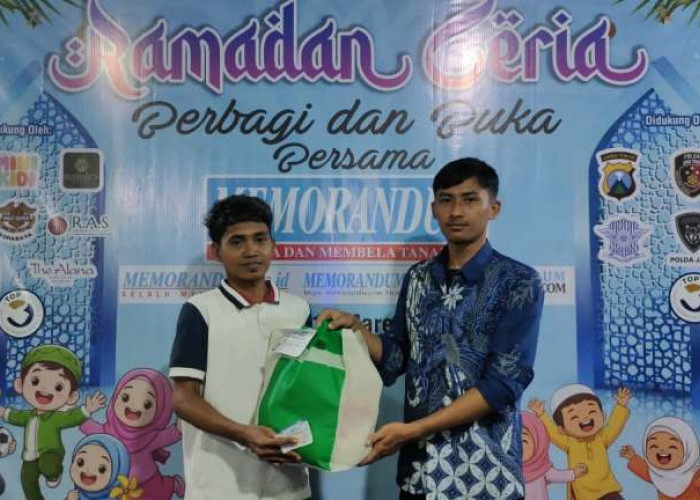 Memorandum Ramadan Berbagi, Puluhan Paket Sembako Disalurkan ke Warga Sekitar