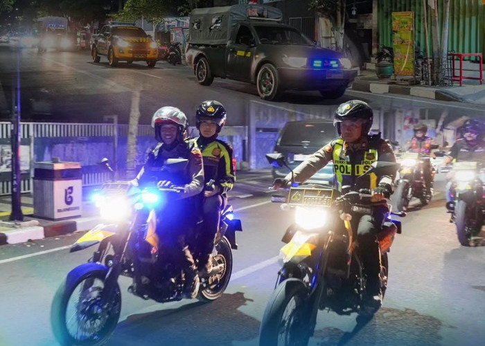 Polres Bojonegoro Pimpin Patroli Skala Besar, Jaga Kamtibmas Tetap Kondusif