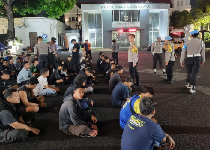 139 Pemuda dan 66 Kendaraan Konvoi Perguruan Silat Diamankan Polrestabes Surabaya